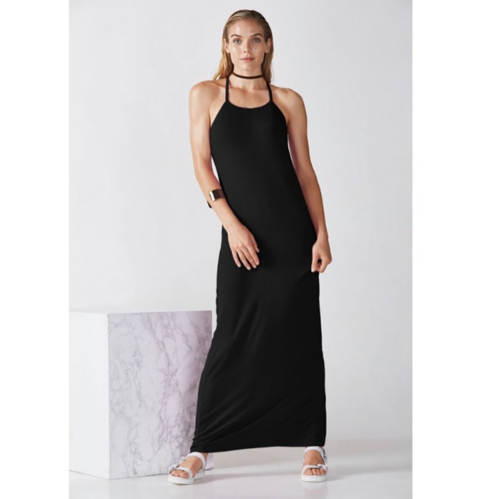 FABLETICS Black Neema Simple Long Maxi Dress LBD